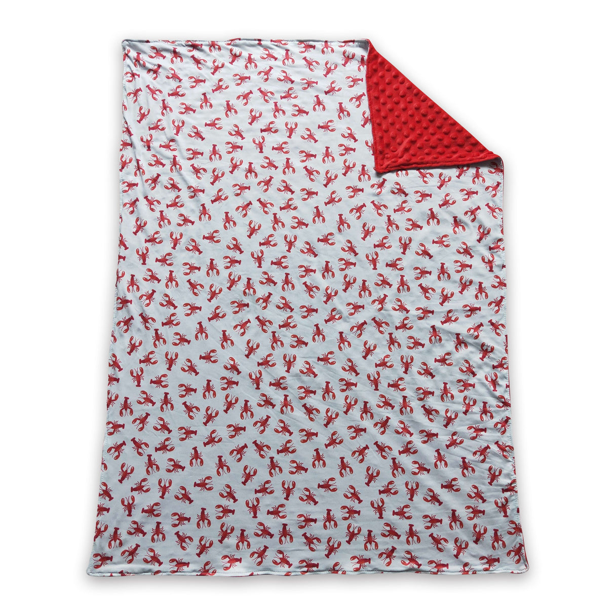 Crawfish red polka dots baby minky blankets