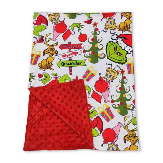 Christmas tree gift green face baby kids blankets