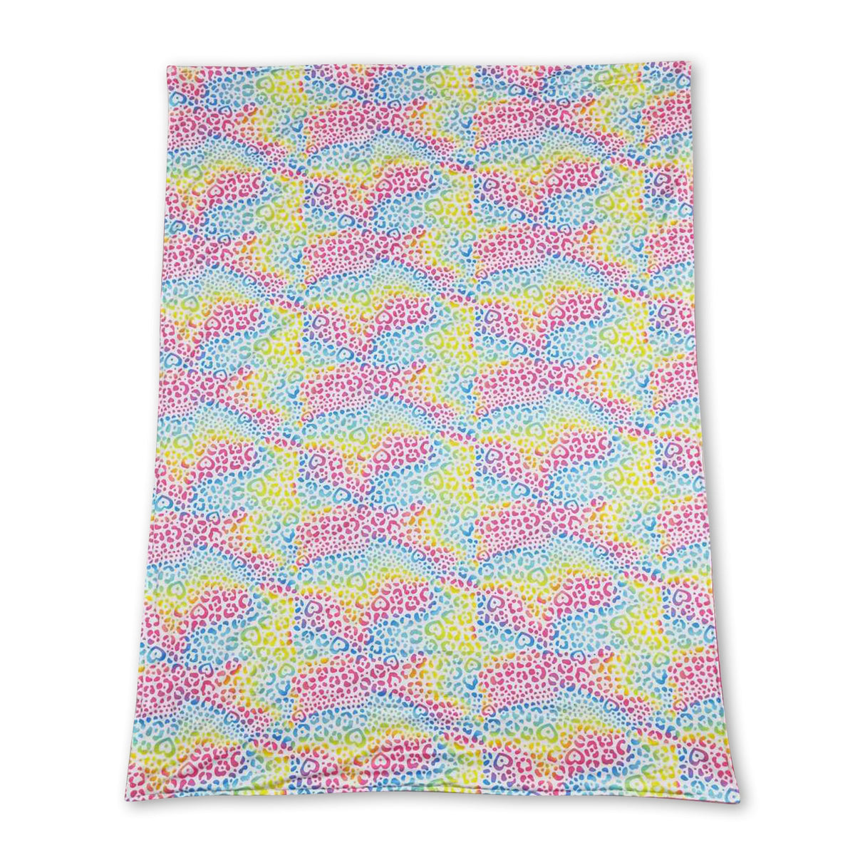 Colorful leopard hot pink baby girls blanket