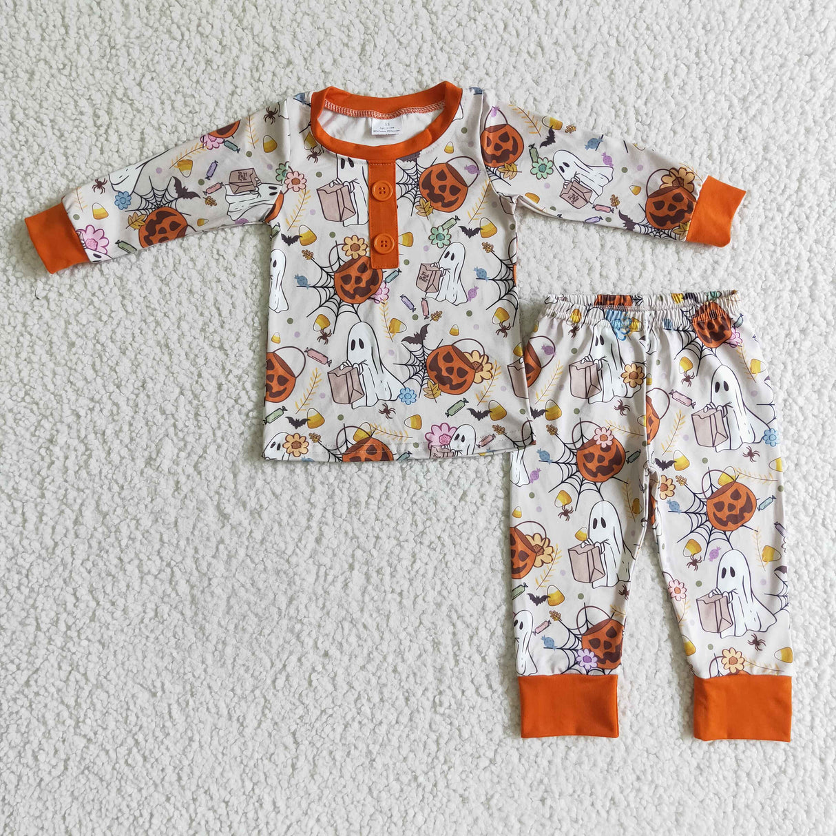 Ghost pumpkin sleepwear baby boy Halloween pajamas