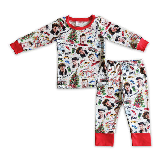 Merry Christmas little fella kids boy pajamas