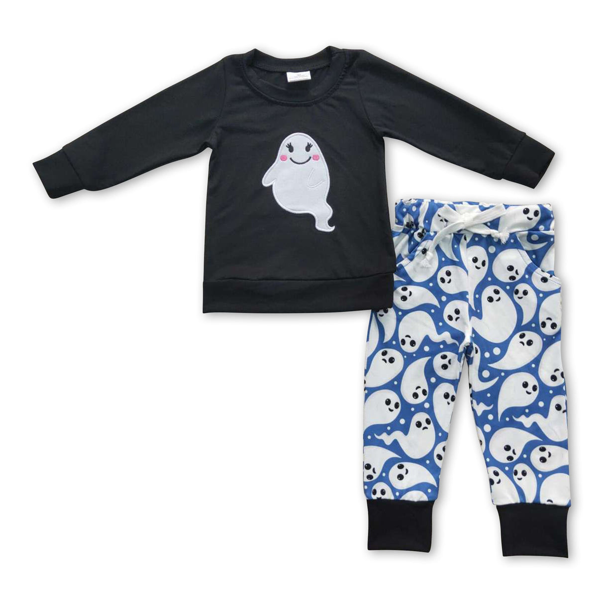 Ghost black top pants kids boy Halloween outfits
