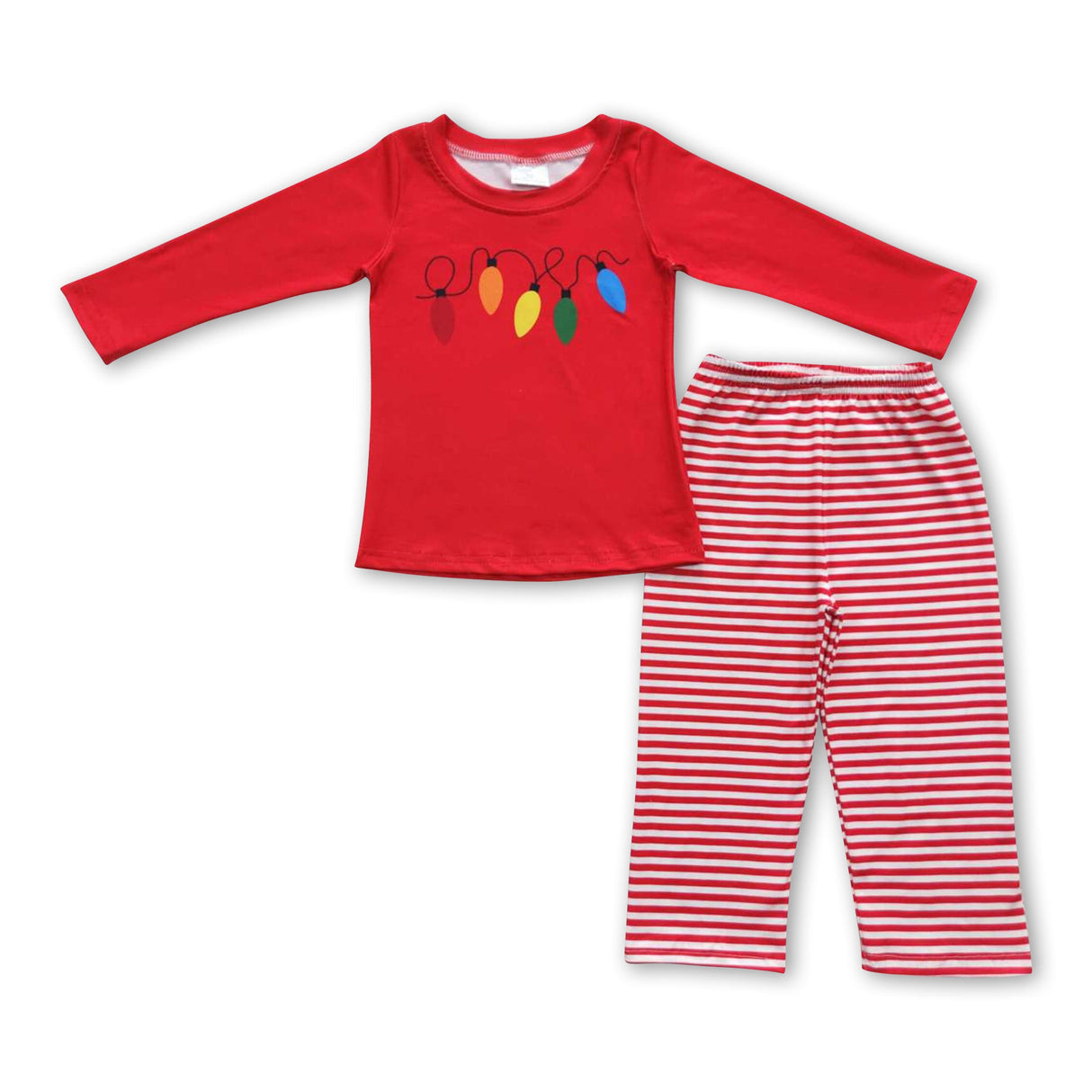 Lighting red top stripe pants kids boy Christmas clothing