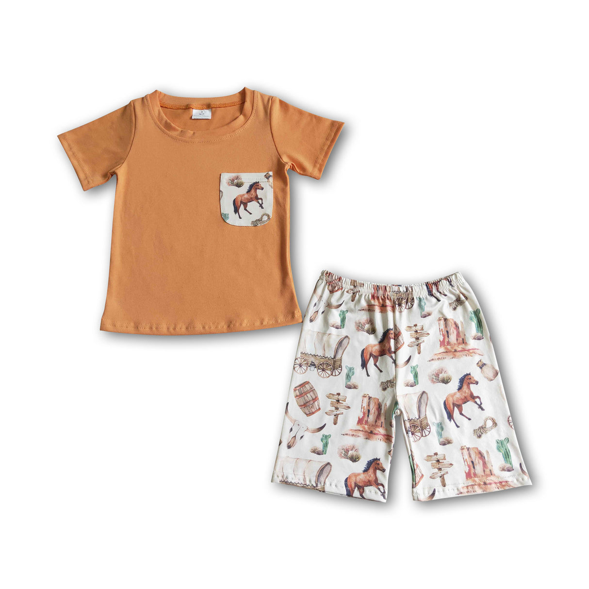 Horse pocket boy summer clothing set