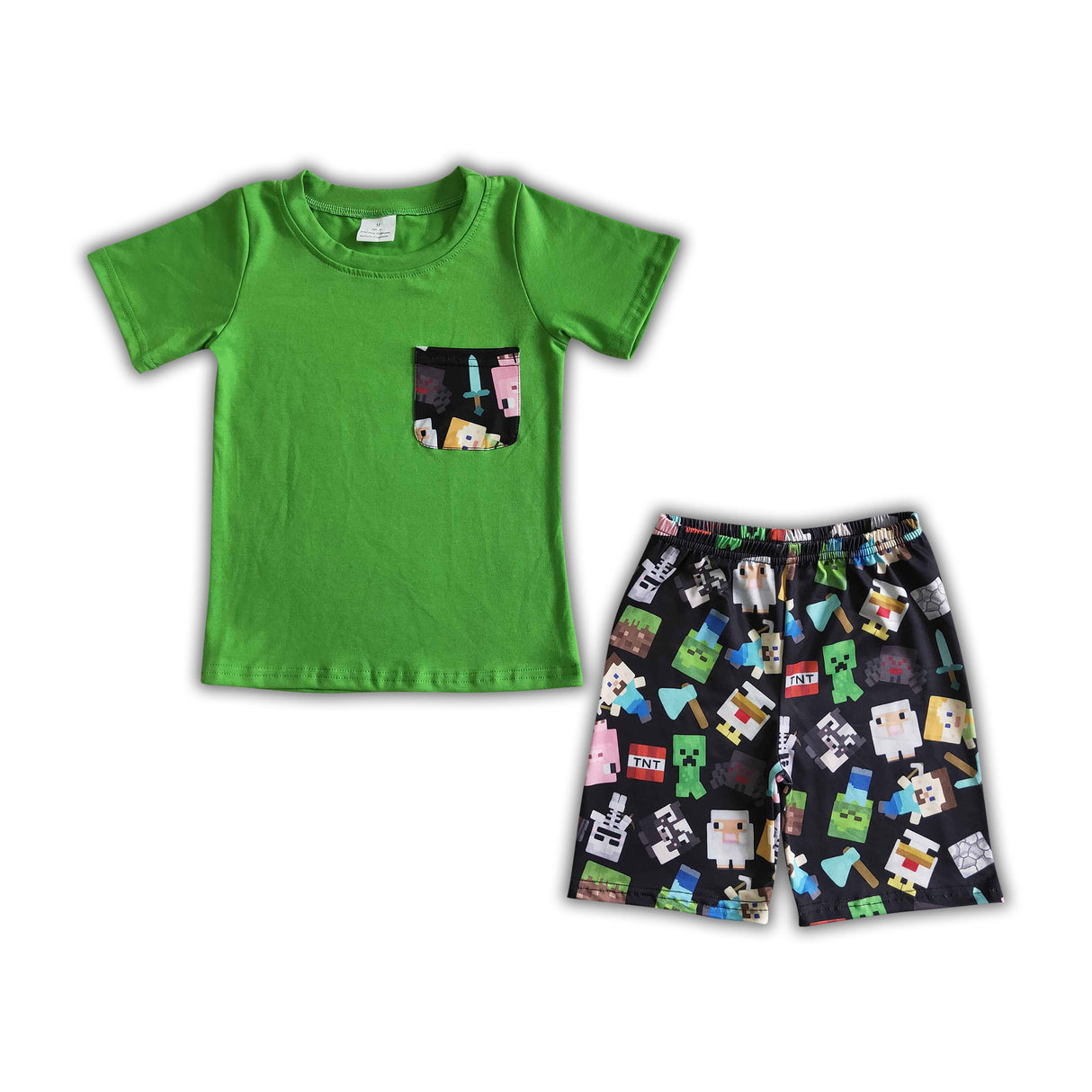 Green popcket shirt cute baby boy summer outfits