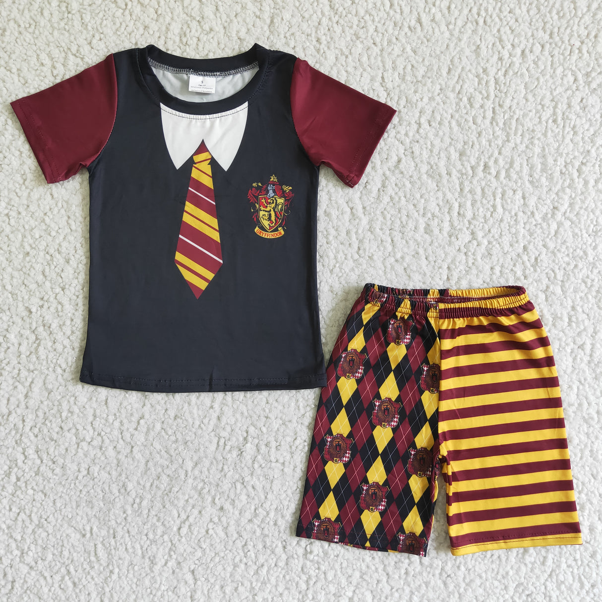 Black maroon yellow kids boys summer outfits