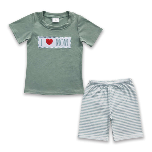 I love MOM mother's day kids boy outfits
