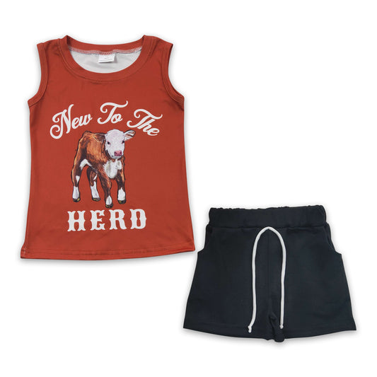 New to the herd shirt shorts kids boy outfits