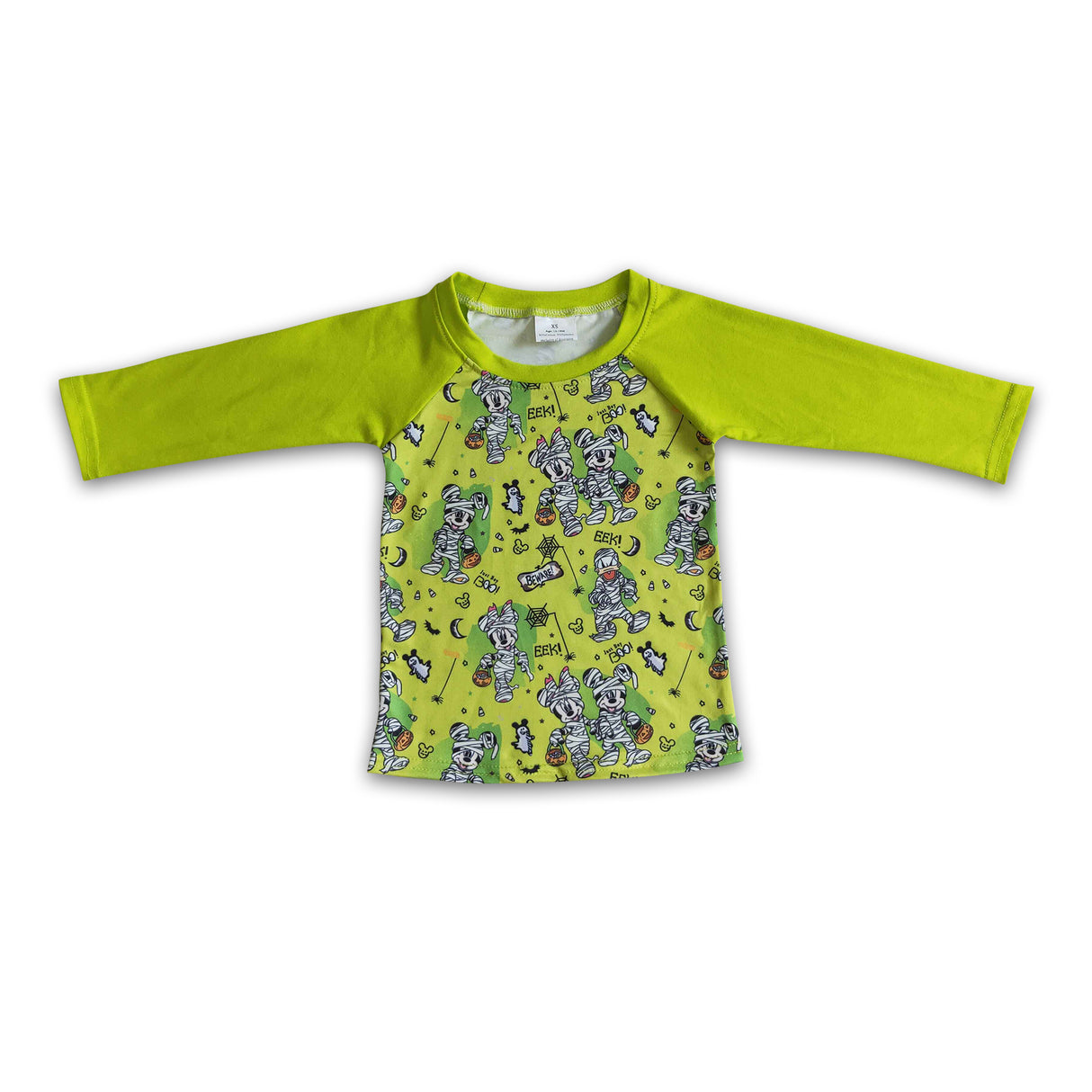 Just boy boo mouse green sleeves boy Halloween shirt