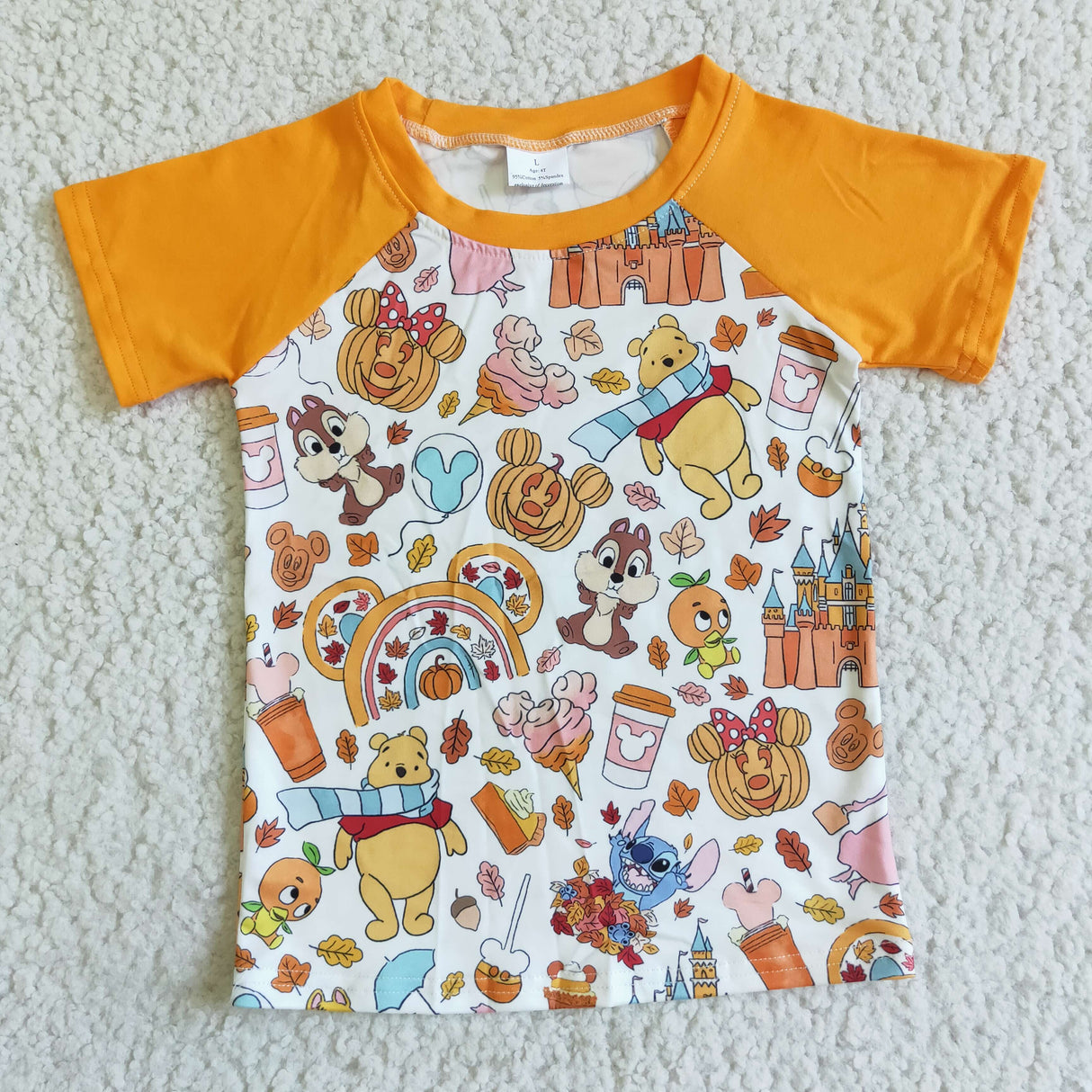 Fall vibes castel pumpkin mouse boy shirt