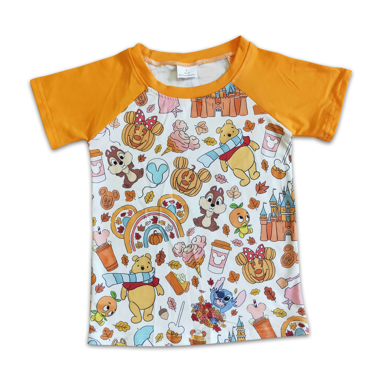Fall vibes castel pumpkin mouse boy shirt