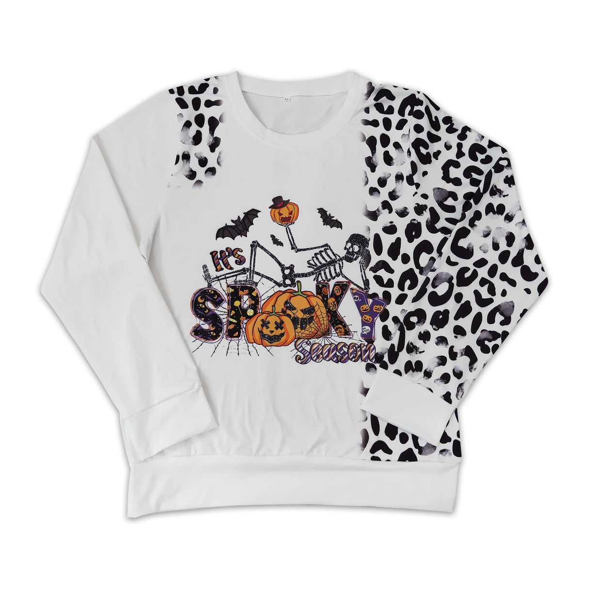 Spooky season pumpkin leopard adult Halloween shirt
