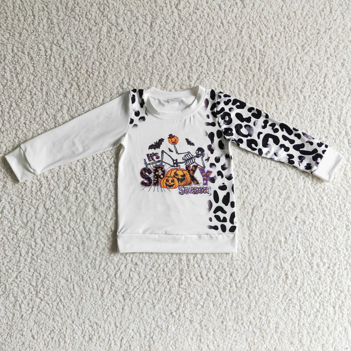 Spooky season leopard girls Halloween sweatshirt