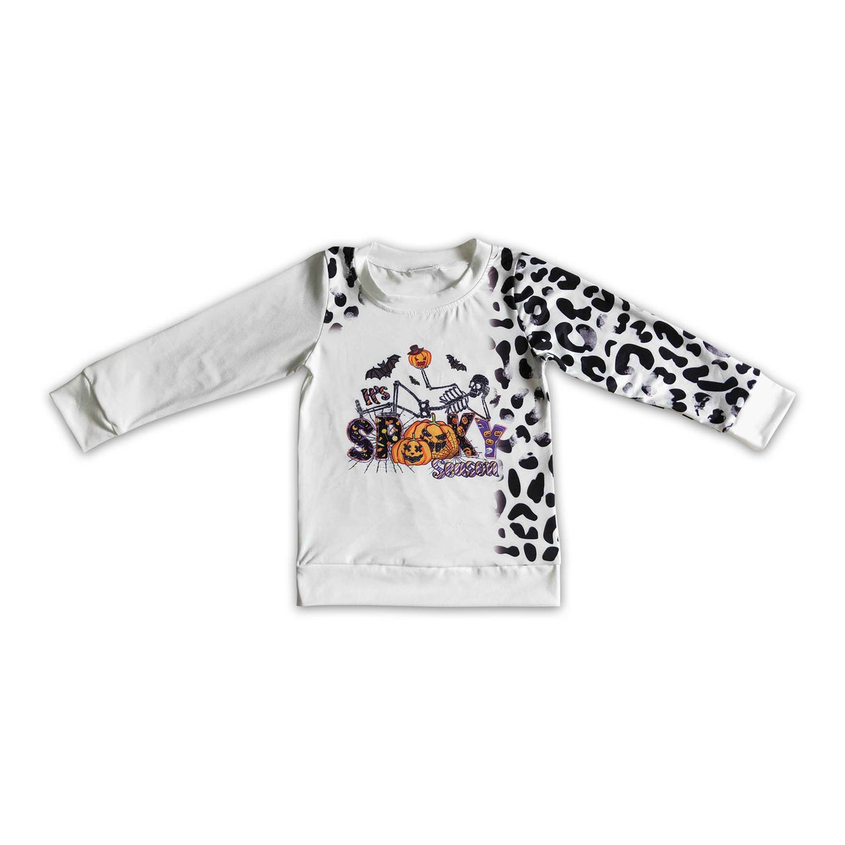 Spooky season leopard girls Halloween sweatshirt