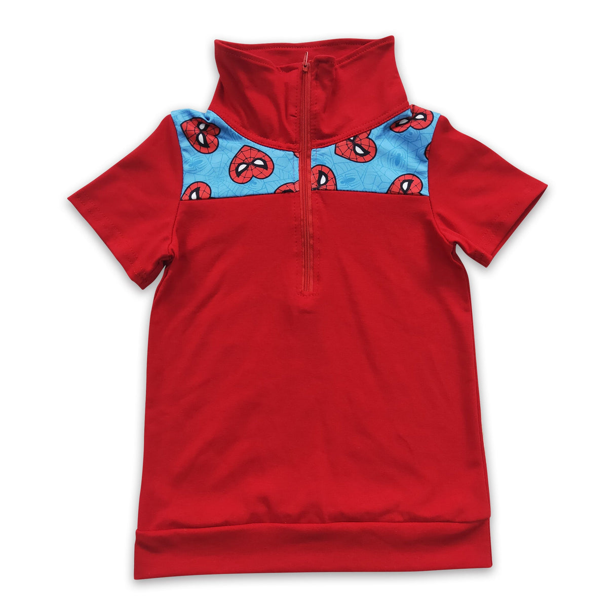 Short sleeves spider red kids boy pullover