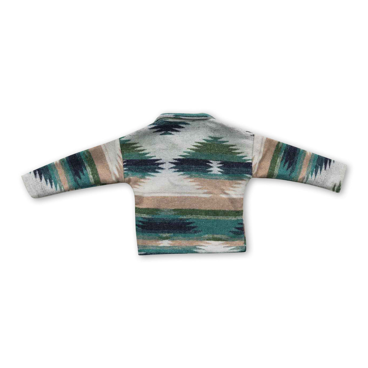 Green aztec western baby kids flannel button up shirt