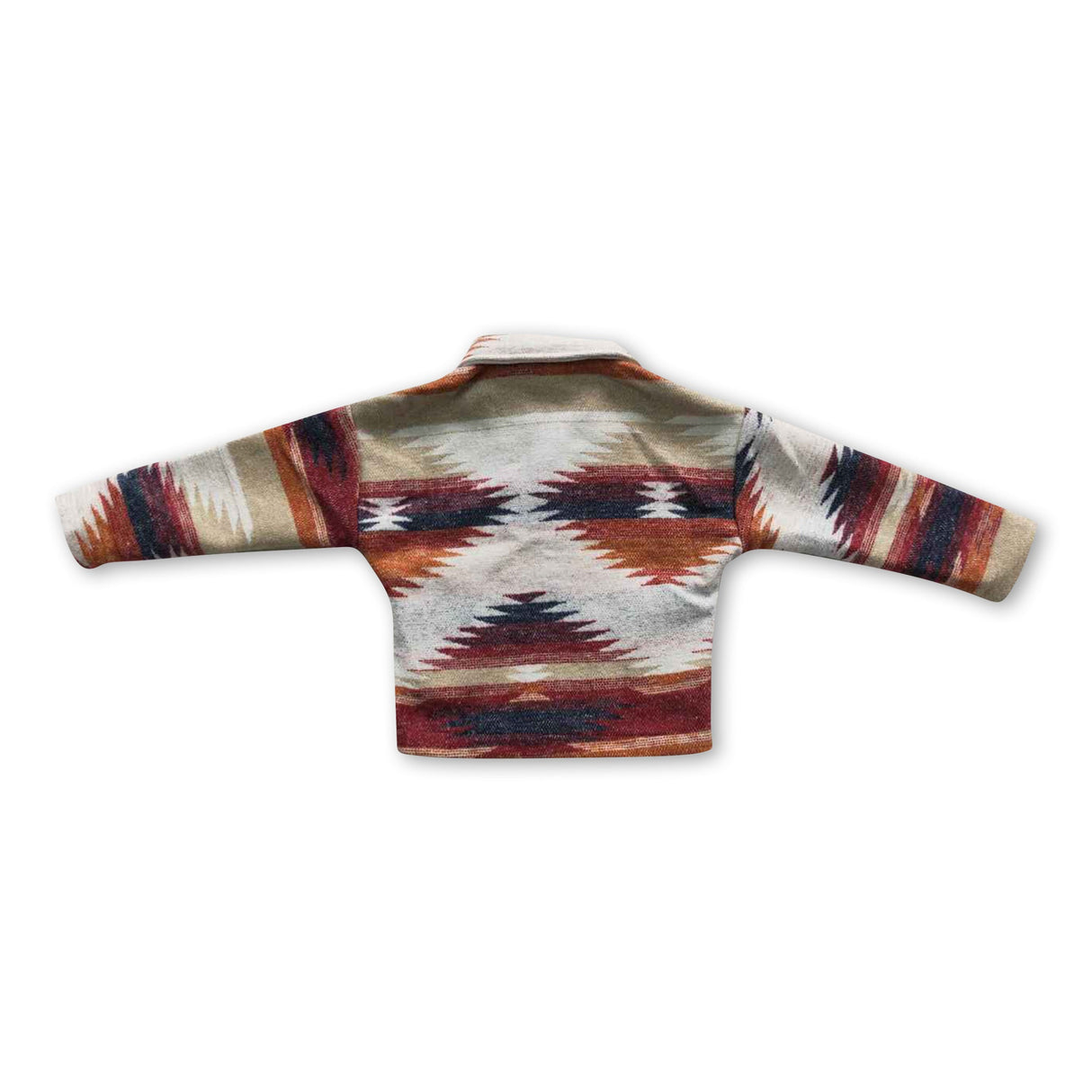 Brown aztec western baby kids flannel button up shirt