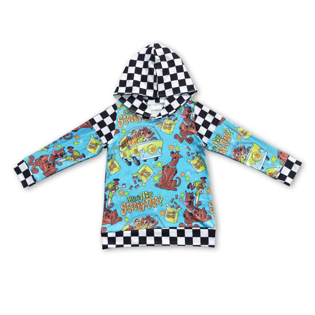 Plaid dog mystery long sleeves baby kids hoodie