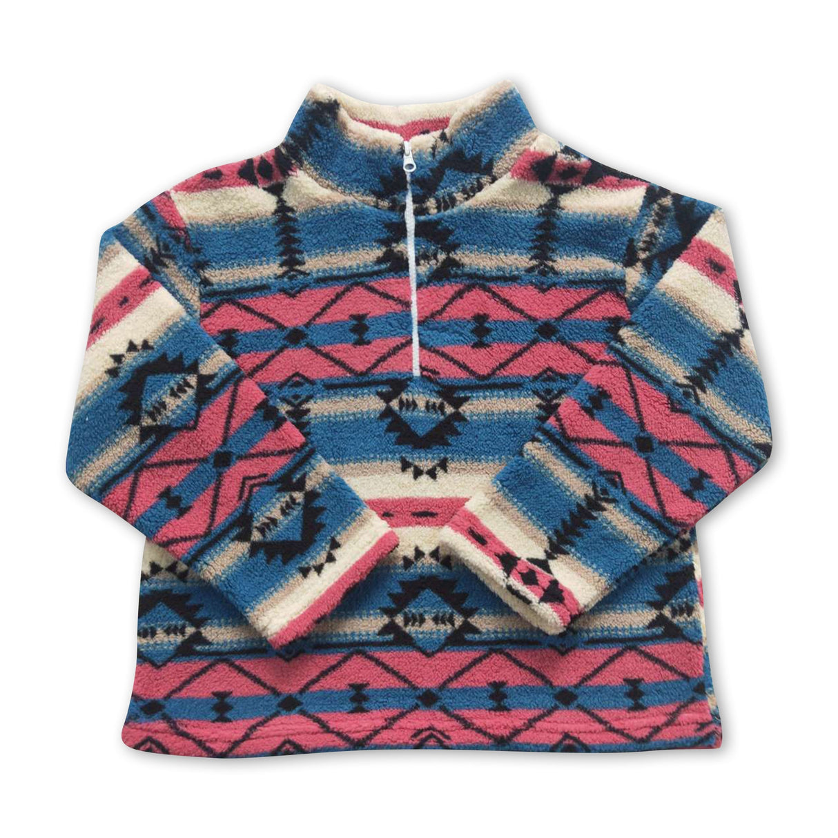 Pink blue aztec winter clothes kids girls pullover
