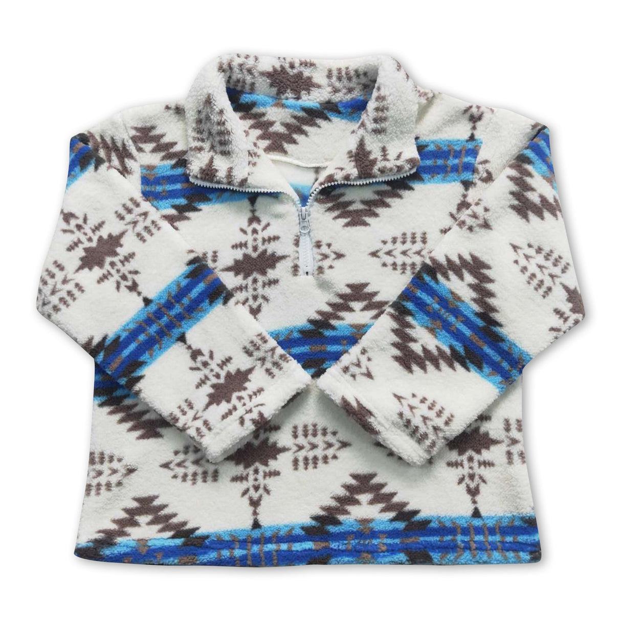 Blue khaki aztec winter clothes kids pullover