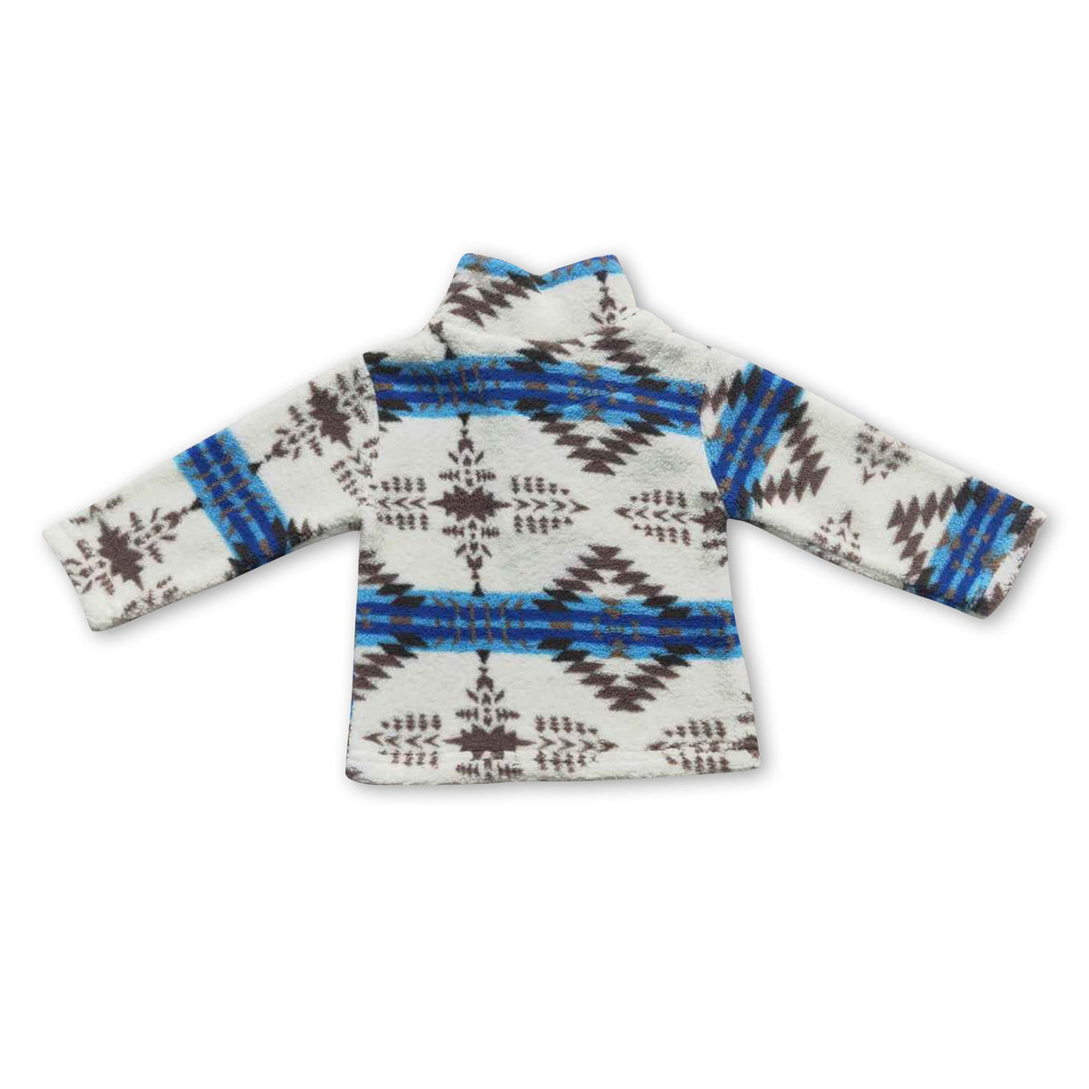 Blue khaki aztec winter clothes kids pullover