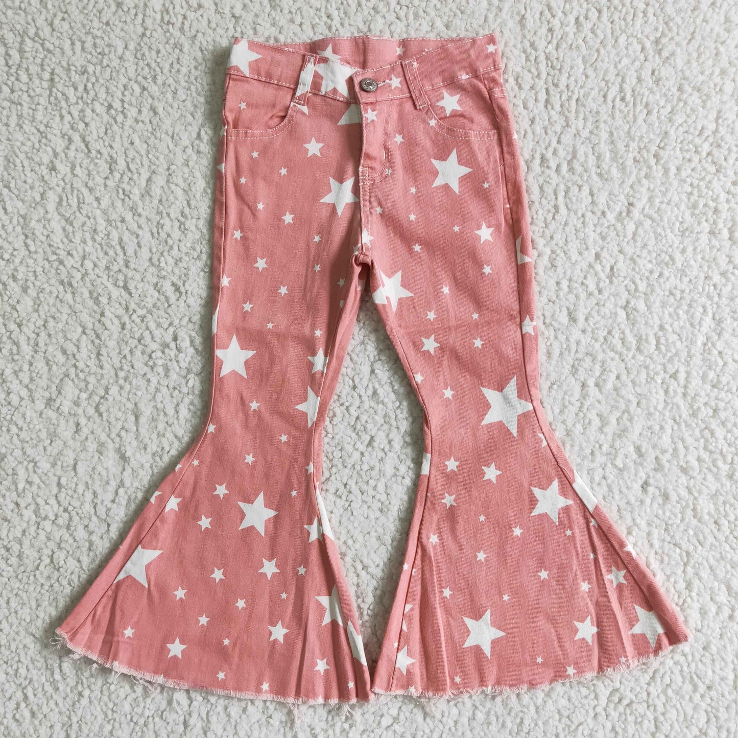 Girl Pink Star Denim Pants