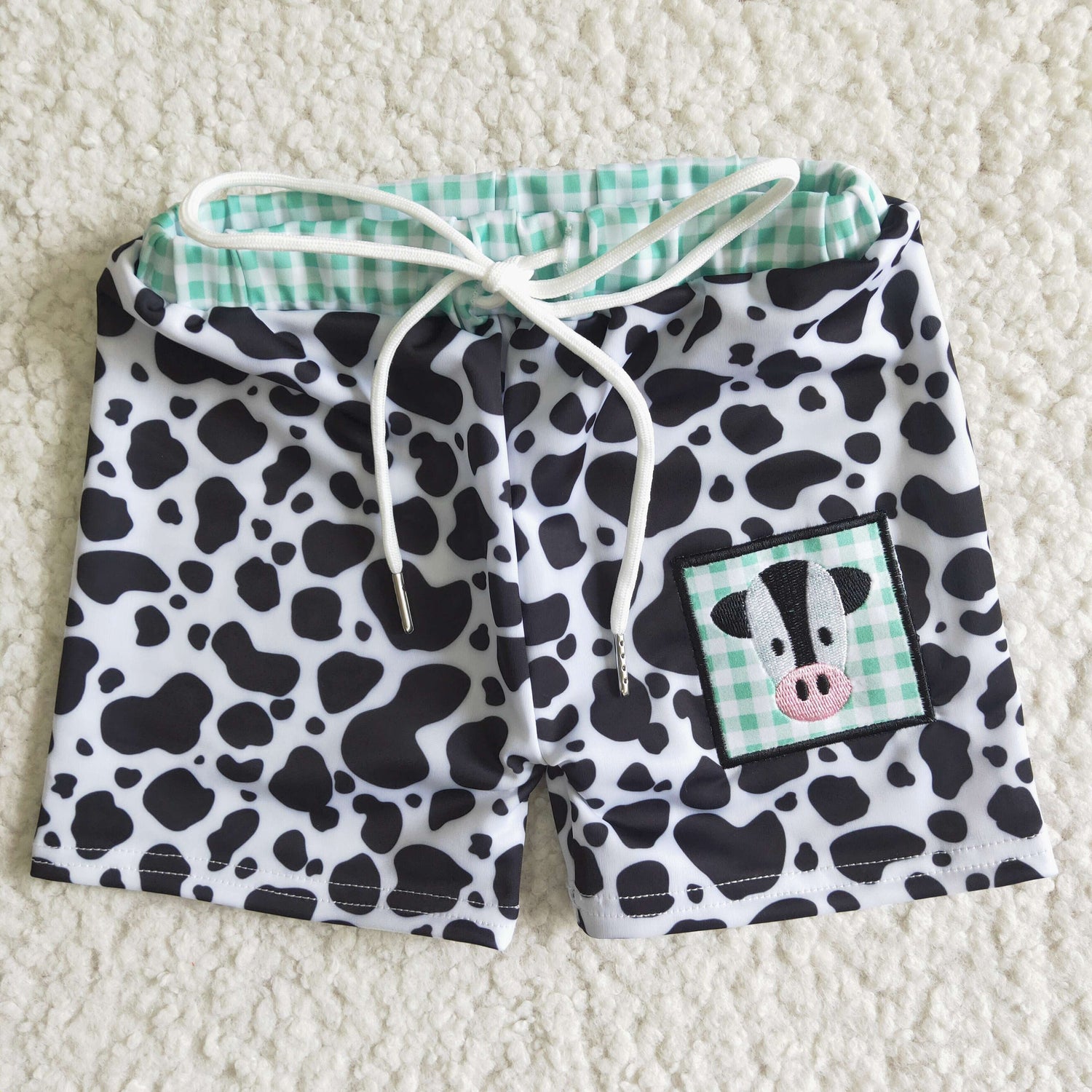 Cow embroidery baby boy trunks summer swimsuit