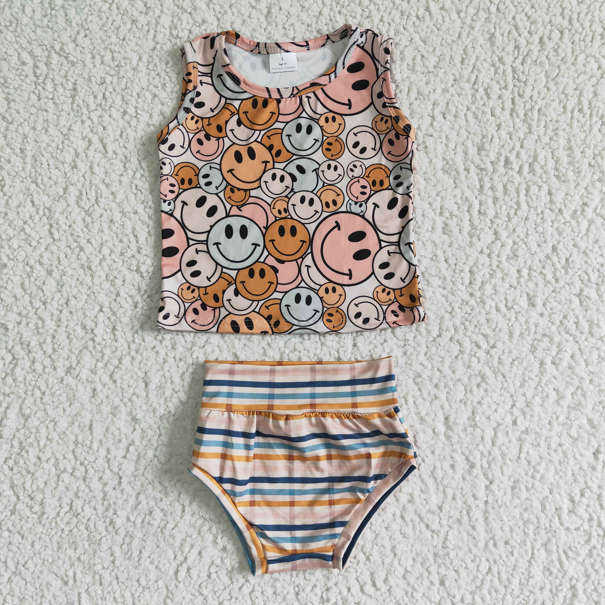 Smile sleeveless shirt bummies baby outfits
