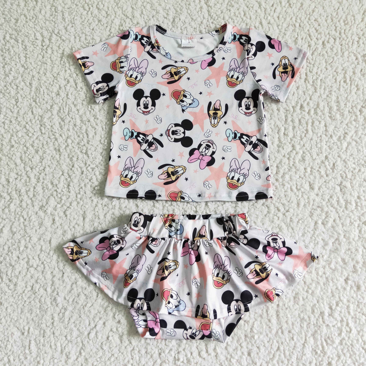 Short sleeve shirts bummies with skirt baby outfits