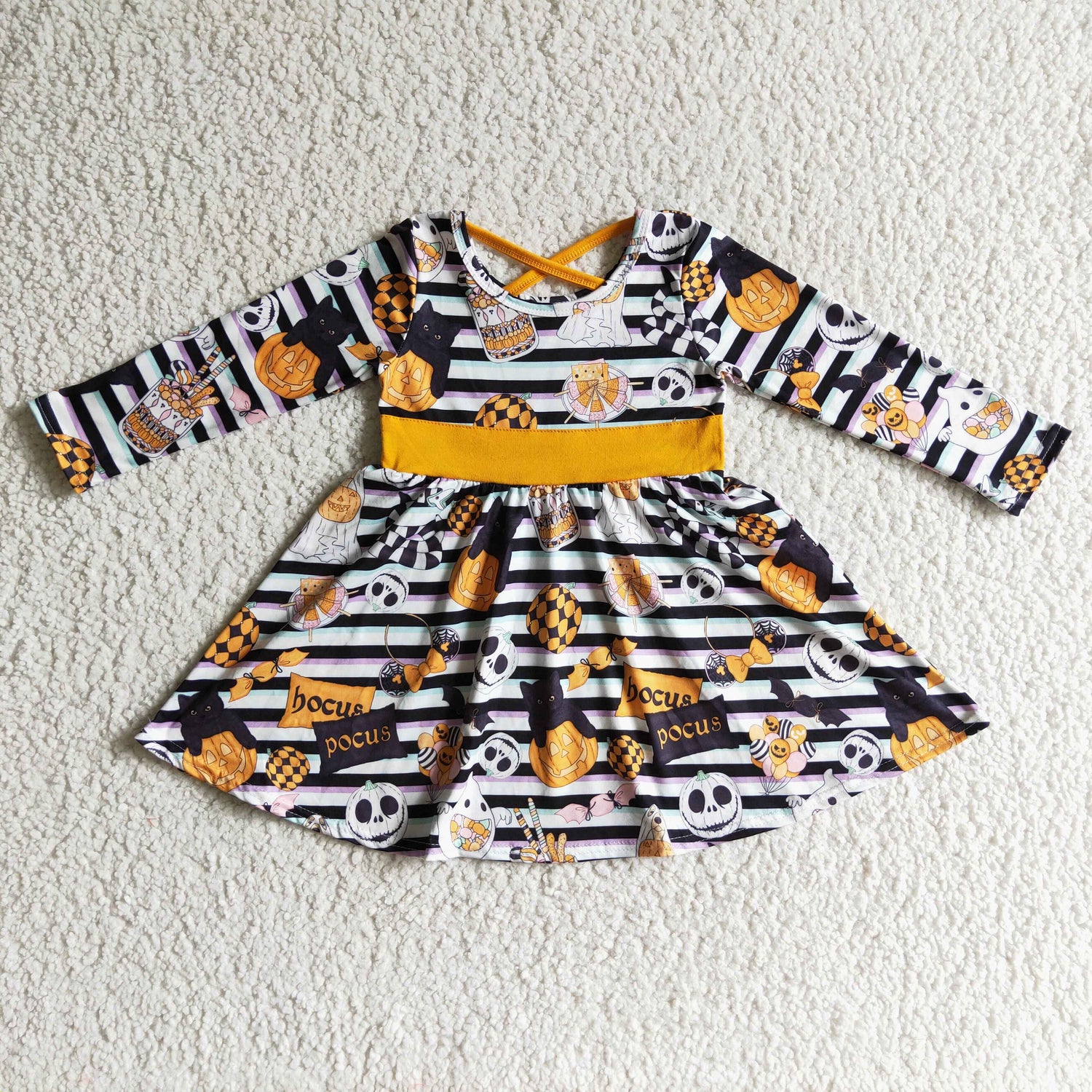 Witches ghost pumpkin kids girls Halloween dresses