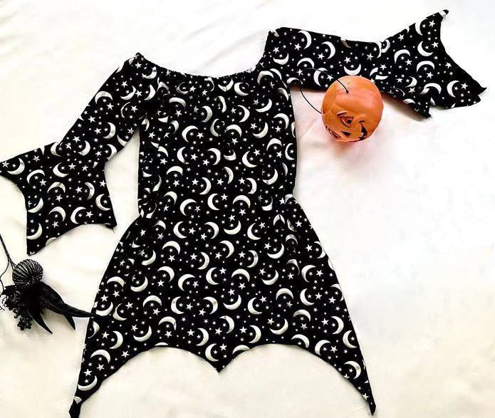 Moon stars new long sleeves baby girls Halloween dress