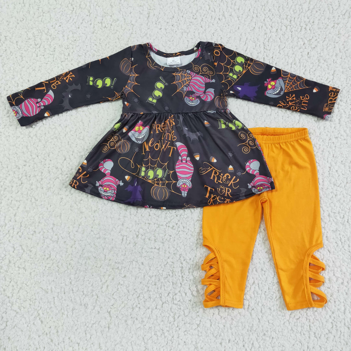 Long sleeve tunic leggings girls Halloween outfits