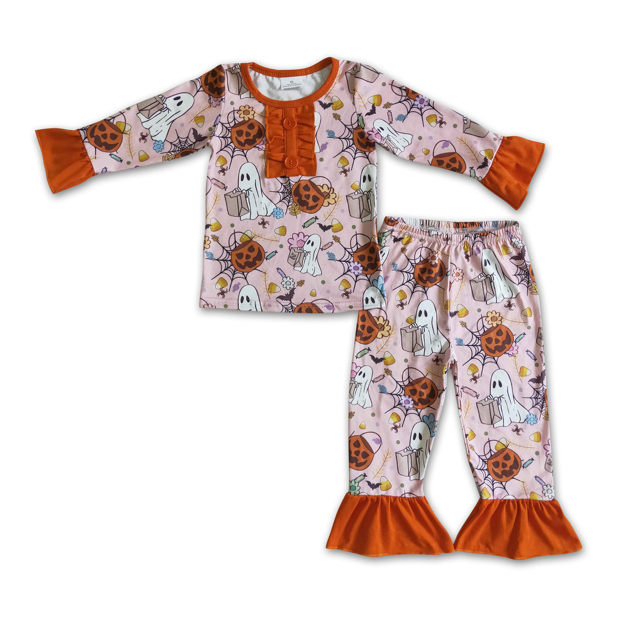 Ghost pumpkin sleepwear baby girl Halloween pajamas