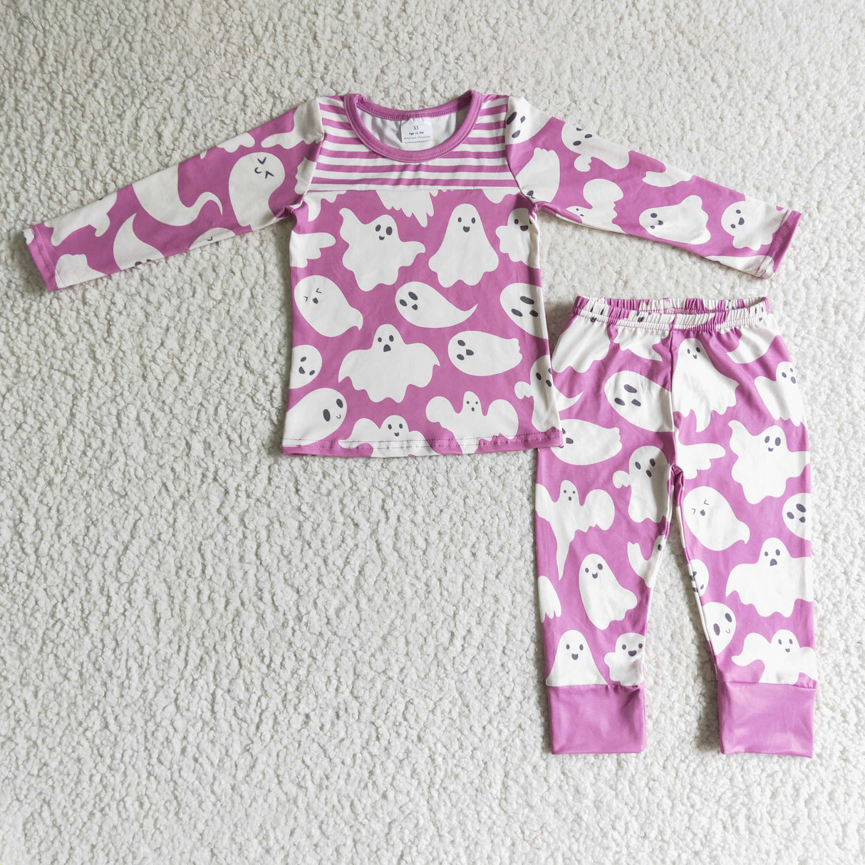 Stripe ghost baby girls Halloween pajamas
