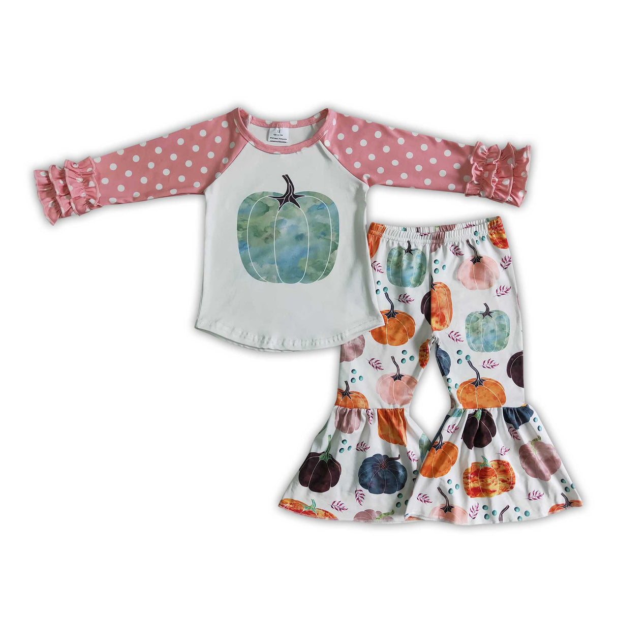 Colorful pumpkin bell bottom pants kids girls clothes