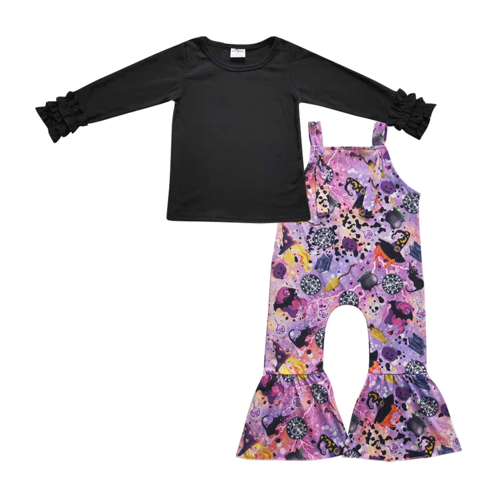 Black top witches jumpsuit girls Halloween clothes