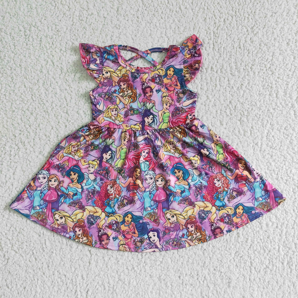 Princess flutter sleeve girls twirl dresses