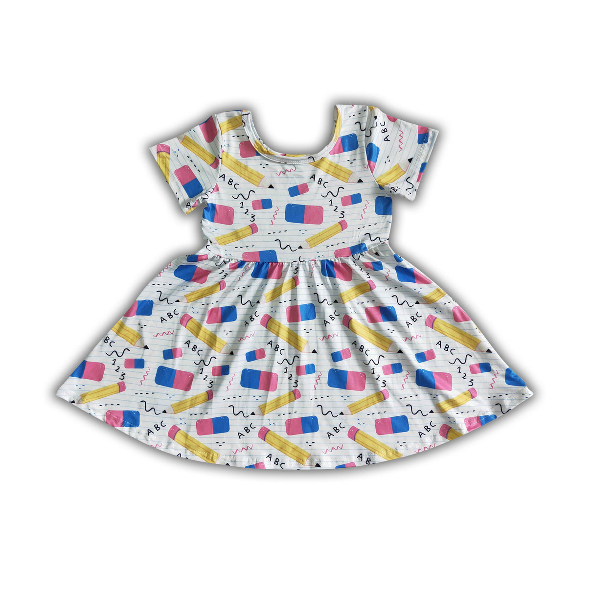 Short sleeve pencil baby girls back to school dresses