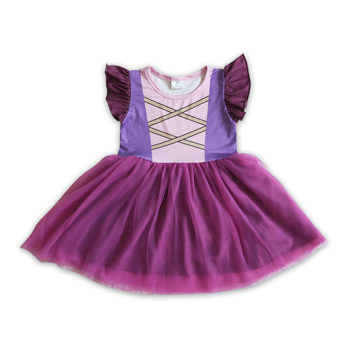 Flutter sleeve lavender tulle girls witches Halloween dresses