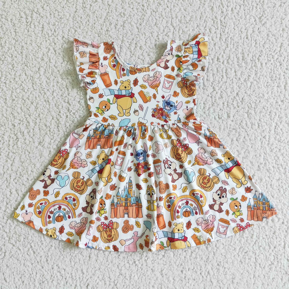 Fall vibes pumpkin mouse snacks girls dresses