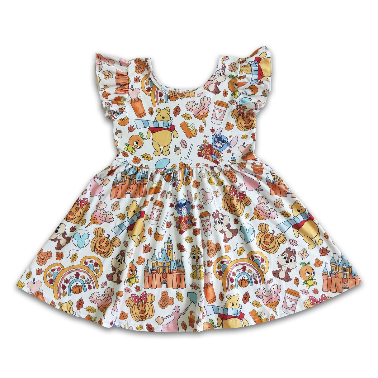 Fall vibes pumpkin mouse snacks girls dresses