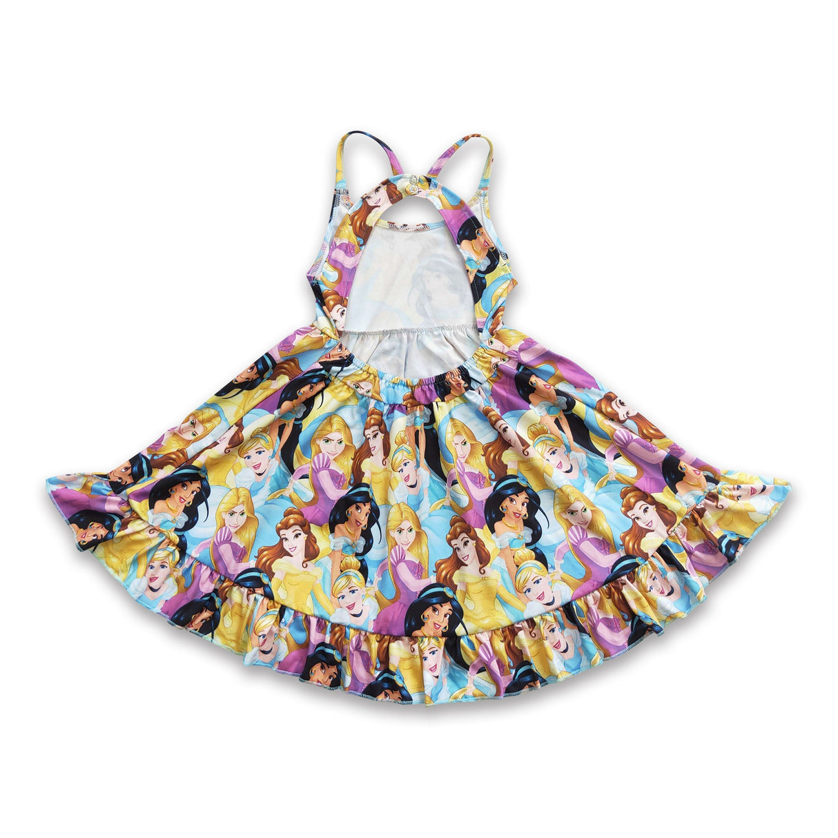 Sleeveless princess yellow cute baby girls summer dresses