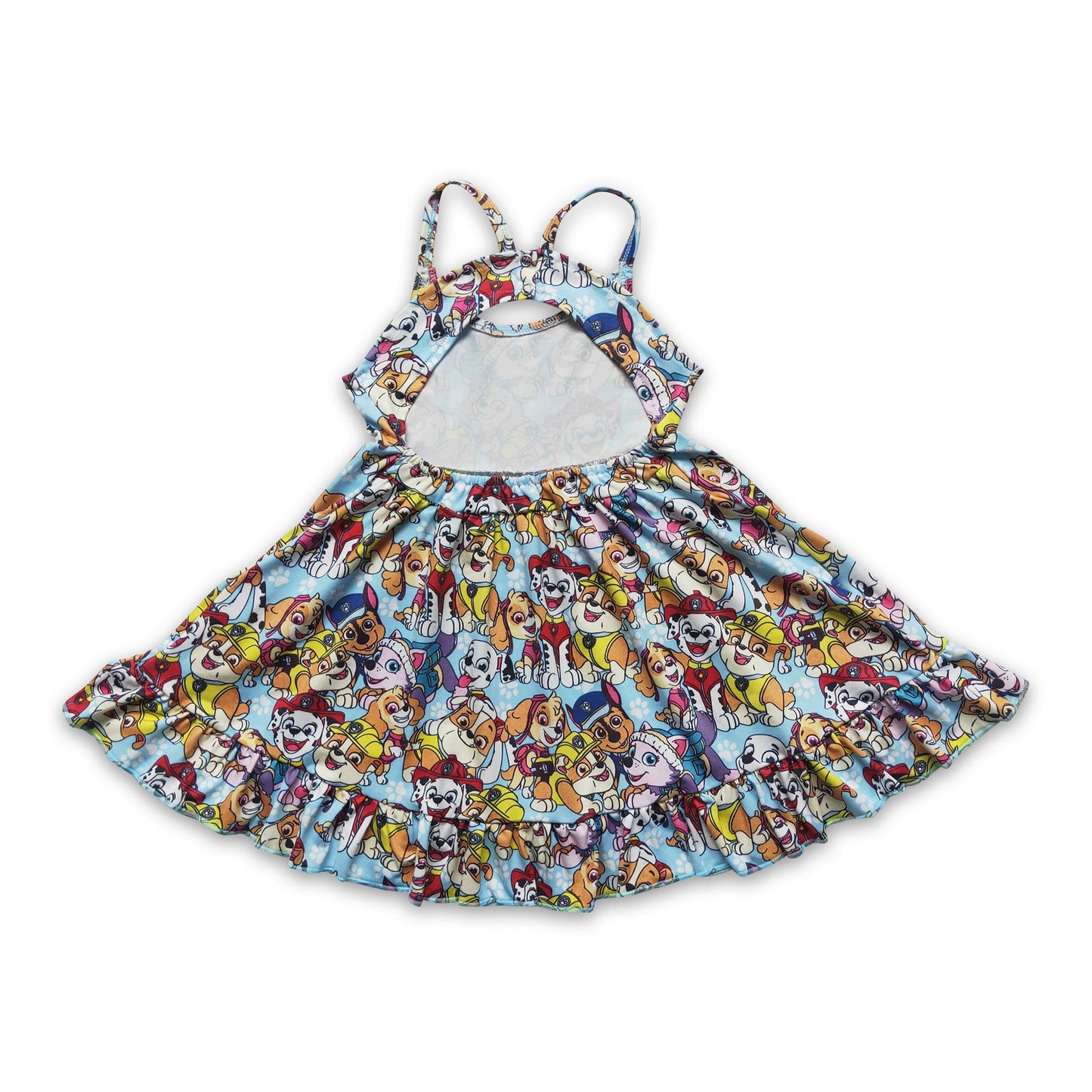Sleeveless dog print cute baby girls summer dresses