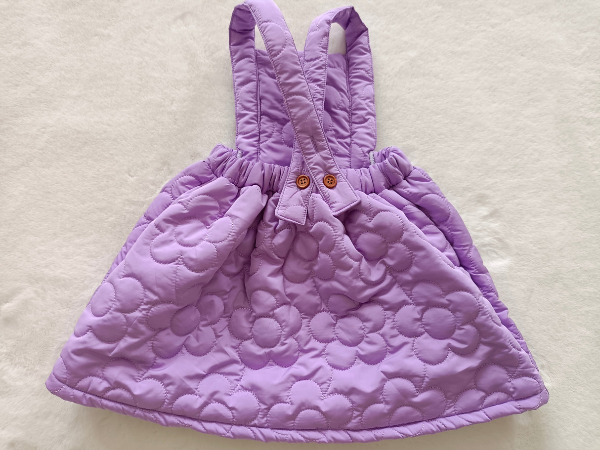 Lavender flower thick kids girls strap dress