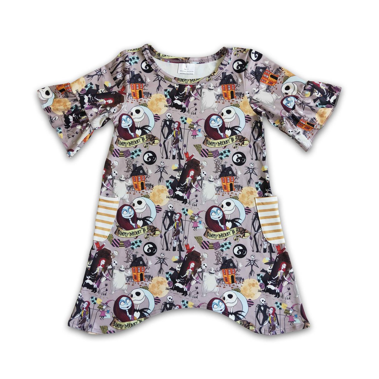 Short sleeve pocket kids girls Halloween dresses