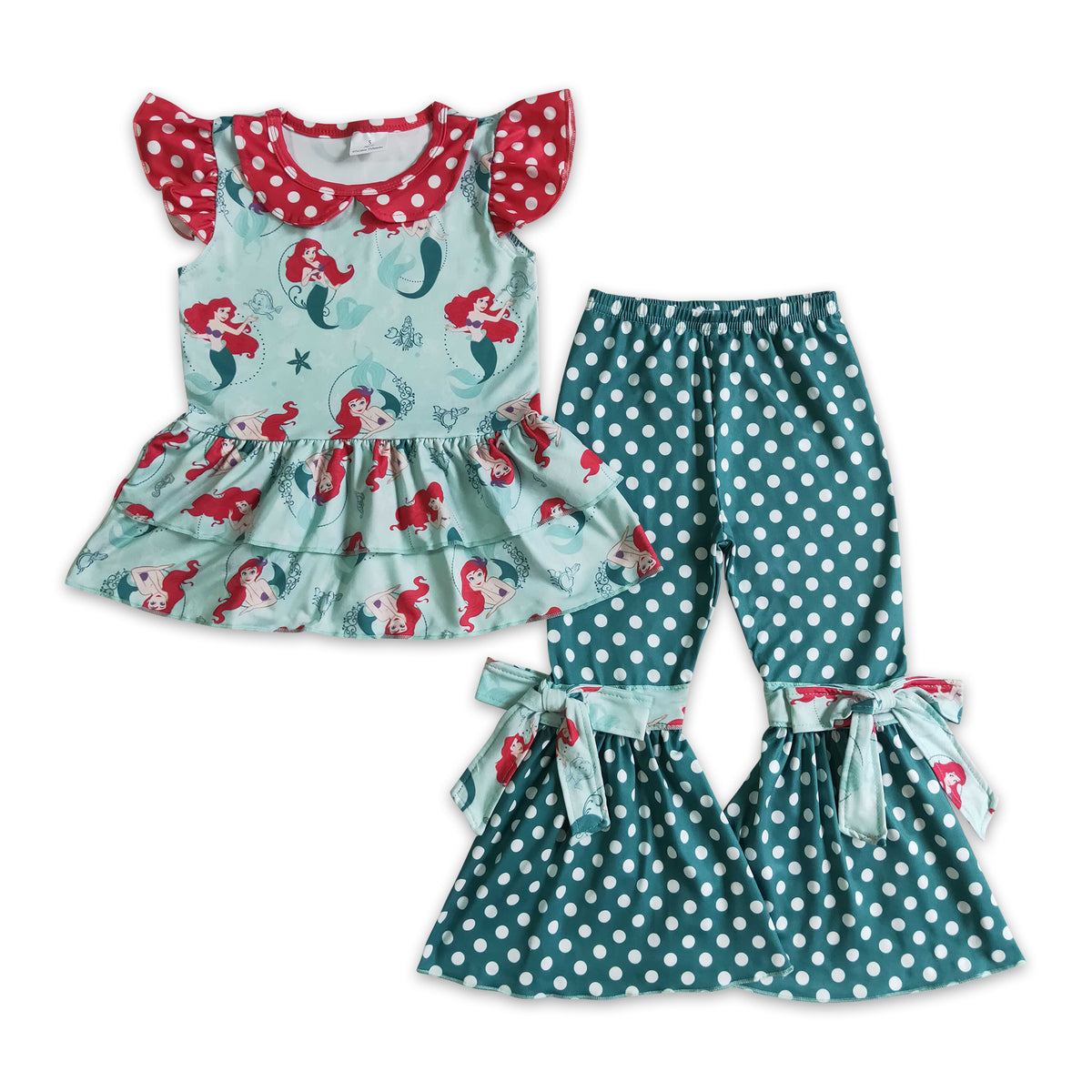 Pink Polka Dots Top With Trouser For Girls