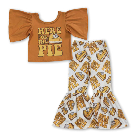 Here for the pie shirt pants kids girls Thanksgiving outfits