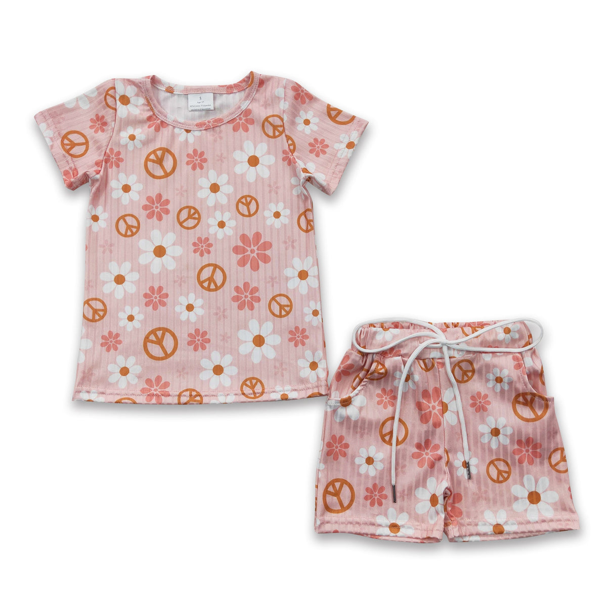 Groovy floral shirt shorts girls summer clothes