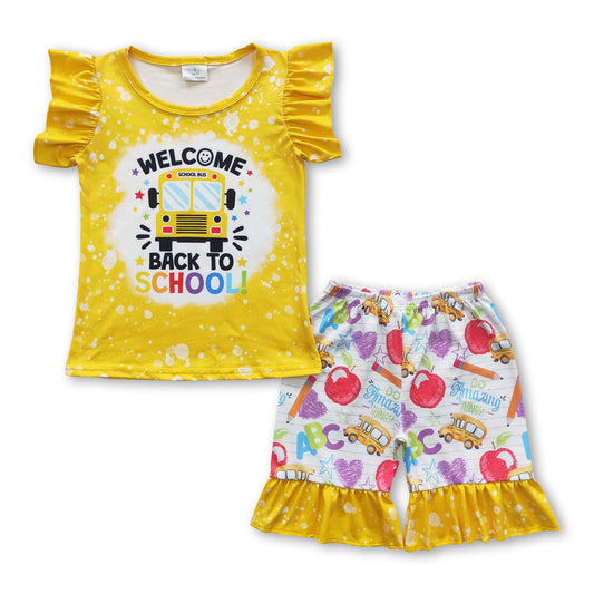 Welcome back to school kids girls clothing set