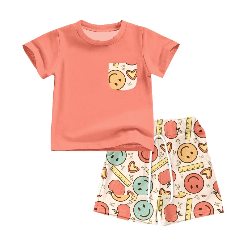 Apple ruller smile kids boy back to school outfits